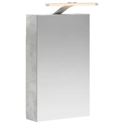 vidaXL Kopalniška ogledalna omara Betonsko siva 30 x 10,5 x 50 cm
