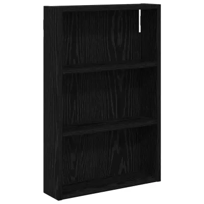 vidaXL Kopalna stenska omarica s polico Črni Hrast 40 x 10 x 60,5 cm