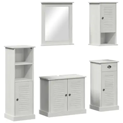 vidaXL Komplet pohištva za kopalnico s predalom VIGO 5 pcs Antik bela