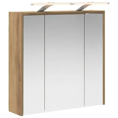 vidaXL Kopalniška ogledalna omara Oreh 63,5 x 16 x 62,5 cm