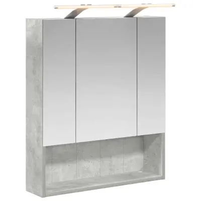 vidaXL Kopalniška ogledalna omara Betonsko siva 60 x 14.5 x 70 cm