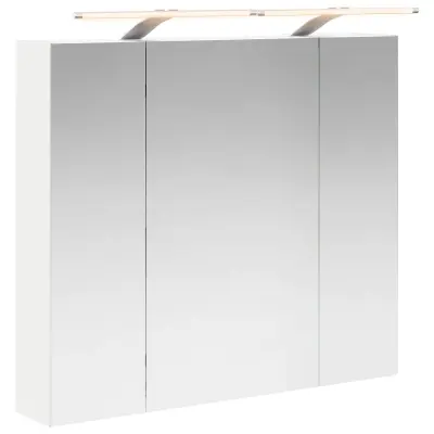 vidaXL Kopalniška ogledalna omara z LED lučmi Bela 80 x 14.5 x 70 cm