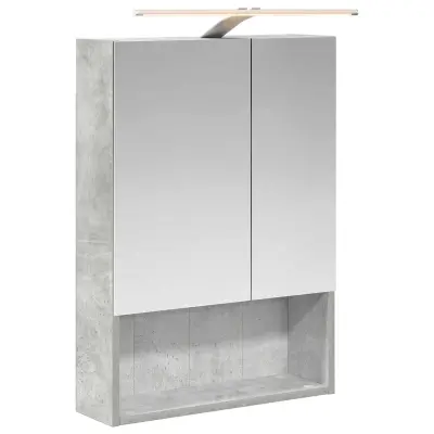 vidaXL Kopalniška ogledalna omara Betonsko siva 50 x 14,5 x 70 cm