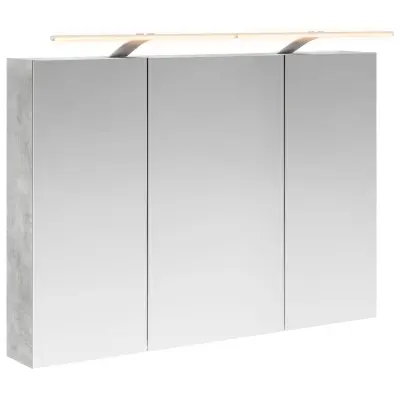 vidaXL Kopalniška ogledalna omara Betonsko siva 100 x 14,5 x 70 cm