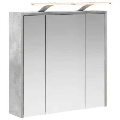 vidaXL Kopalniška ogledalna omara Betonsko siva 63,5 x 16 x 62,5 cm