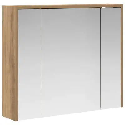 vidaXL Kopalniška ogledalna omara Oreh 73,5 x 16 x 62,5 cm
