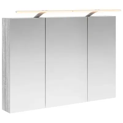 vidaXL Kopalniška ogledalna omara Siva Sonoma 100 x 14,5 x 70 cm