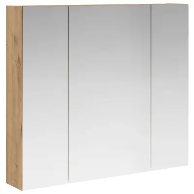 vidaXL Kopalniška ogledalna omara s polico Oreh 80 x 14.5 x 70 cm