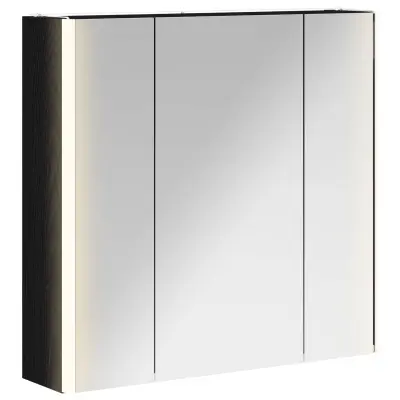 vidaXL Kopalniška ogledalna omara Črna Orehovina 63,5 x 15,5 x 60,5 cm