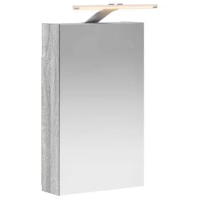 vidaXL Kopalniška ogledalna omara Siva Sonoma 30 x 10,5 x 50 cm