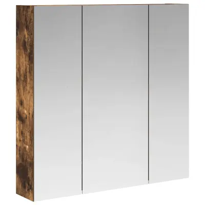 vidaXL Kopalniška ogledalna omara Dimljeni oreh 70 x 14,5 x 70 cm