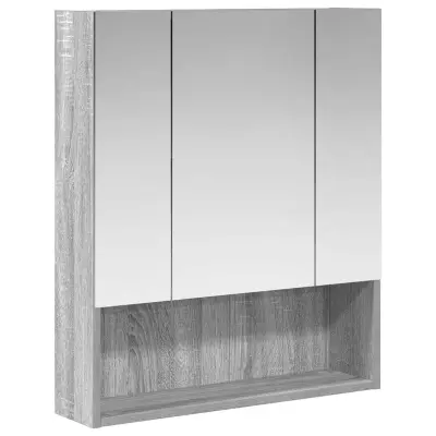 vidaXL Kopalniška ogledalna omara Siva Sonoma 60 x 14.5 x 70 cm