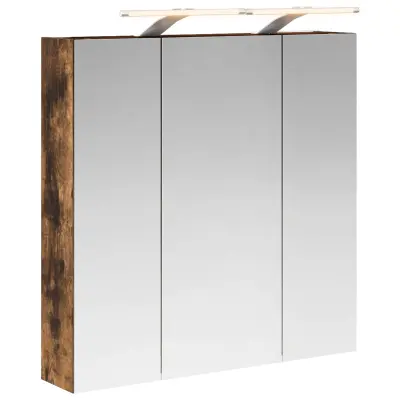 vidaXL Kopalniška ogledalna omara Dimljeni oreh 70 x 14,5 x 70 cm