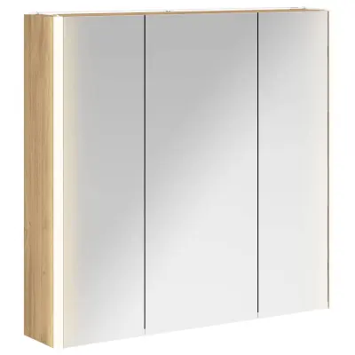 vidaXL Kopalniška ogledalna omara z LED lučmi Oreh 73.5 x 15.5 x 70 cm