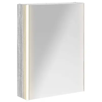 vidaXL Kopalniška ogledalna omara Siva Sonoma 53,5 x 15,5 x 70 cm