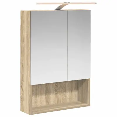 vidaXL Kopalniška ogledalna omara Sonoma hrast 50 x 14,5 x 70 cm