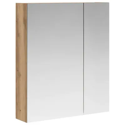 vidaXL Kopalniška ogledalna omara s polico Oreh 60 x 14,5 x 70 cm