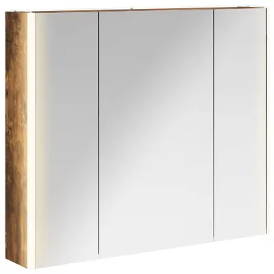 vidaXL Kopalniška ogledalna omara Dimljeni oreh 83,5 x 15,5 x 70 cm