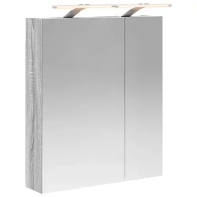 vidaXL Kopalniška ogledalna omara Siva Sonoma 60 x 14,5 x 70 cm