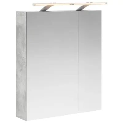 vidaXL Kopalniška ogledalna omara Betonsko siva 60 x 14,5 x 70 cm