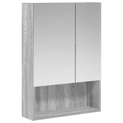 vidaXL Kopalniška ogledalna omara Siva Sonoma 50 x 14,5 x 70 cm