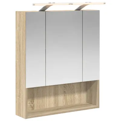vidaXL Kopalniška ogledalna omara Sonoma hrast 60 x 14.5 x 70 cm