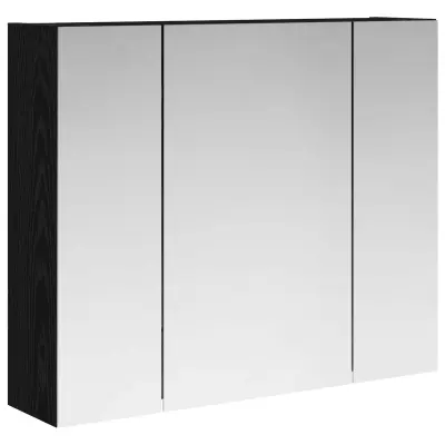 vidaXL Kopalniška ogledalna omara Črna Orehovina 60 x 14,5 x 50 cm