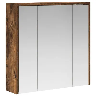 vidaXL Kopalniška ogledalna omara Dimljeni oreh 63,5 x 16 x 62,5 cm