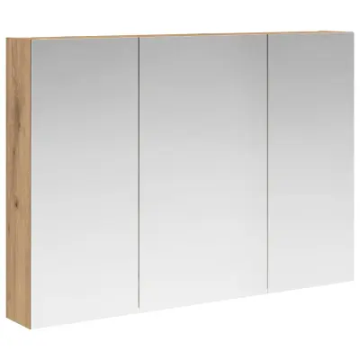 vidaXL Kopalniška ogledalna omara s polico Oreh 100 x 14,5 x 70 cm