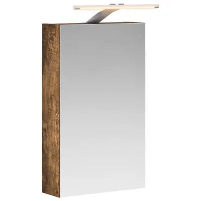vidaXL Kopalniška ogledalna omara Dimljeni oreh 30 x 10,5 x 50 cm