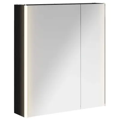 vidaXL Kopalniška ogledalna omara Črna Orehovina 63,5 x 15,5 x 70 cm