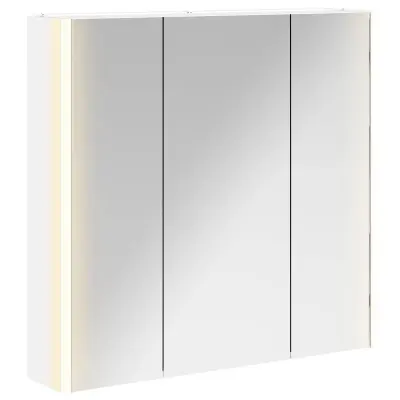 vidaXL Kopalniška ogledalna omara z LED lučmi Bela 73.5 x 15.5 x 70 cm