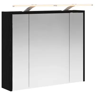 vidaXL Kopalniška ogledalna omara Črna Orehovina 73,5 x 16 x 62,5 cm