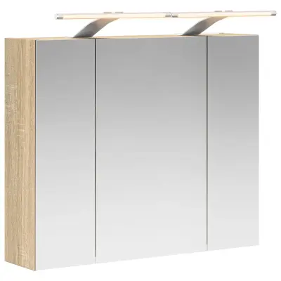 vidaXL Kopalniška ogledalna omara Sonoma hrast 60 x 14,5 x 50 cm