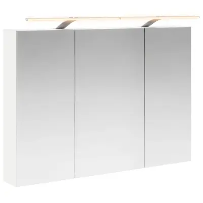 vidaXL Kopalniška ogledalna omara z LED lučmi Bela 100 x 14,5 x 70 cm