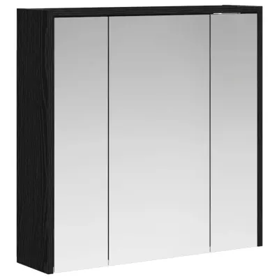 vidaXL Kopalniška ogledalna omara Črna Orehovina 63,5 x 16 x 62,5 cm