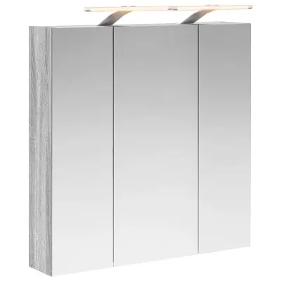 vidaXL Kopalniška ogledalna omara Siva Sonoma 70 x 14,5 x 70 cm