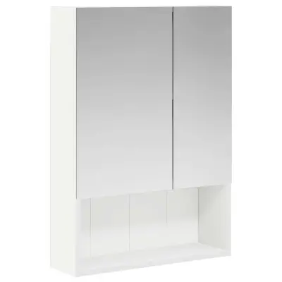 vidaXL Kopalniška ogledalna omara s polico Bela 50 x 14,5 x 70 cm
