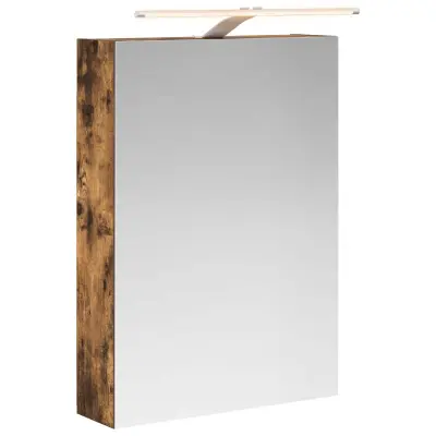 vidaXL Kopalniška ogledalna omara Dimljeni oreh 50 x 14,5 x 70 cm