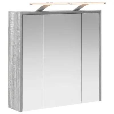 vidaXL Kopalniška ogledalna omara Siva Sonoma 63,5 x 16 x 62,5 cm