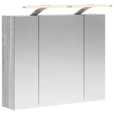 vidaXL Kopalniška ogledalna omara Siva Sonoma 60 x 14,5 x 50 cm