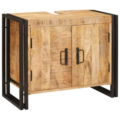 vidaXL Omarica za umivalnik Rjava 71 x 33 x 58 cm Masiven les manga