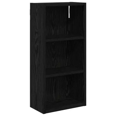 vidaXL Kopalna stenska omarica s polico Črni Hrast 30 x 16 x 62,5 cm