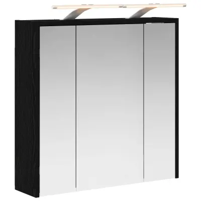 vidaXL Kopalniška ogledalna omara Črna Orehovina 63,5 x 16 x 62,5 cm