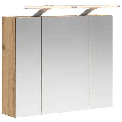 vidaXL Kopalniška ogledalna omara Oreh 60 x 14,5 x 50 cm