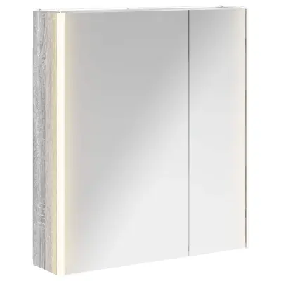vidaXL Kopalniška ogledalna omara Siva Sonoma 63,5 x 15,5 x 70 cm