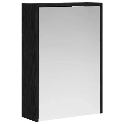 vidaXL Kopalniška ogledalna omara Črna Orehovina 43 x 16 x 62.5 cm