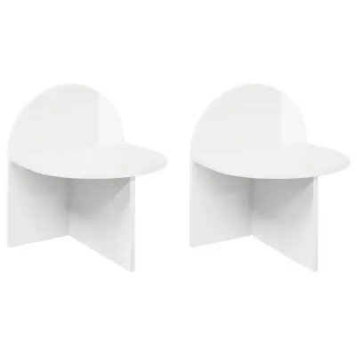 vidaXL Nočna omarica 2 pcs Bela visok sijaj 40 x 35,5 x 45,5 cm