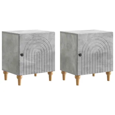 vidaXL Nočna omarica 2 pcs Betonsko siva 43 x 34,5 x 50 cm