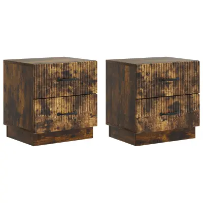 vidaXL Nočna omarica 2 pcs Dimljen hrast 43 x 34,5 x 44,5 cm